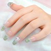Sethaxy Handmade Nail Tip, Long Ballerina Tip, Rose, Press-On Nail,