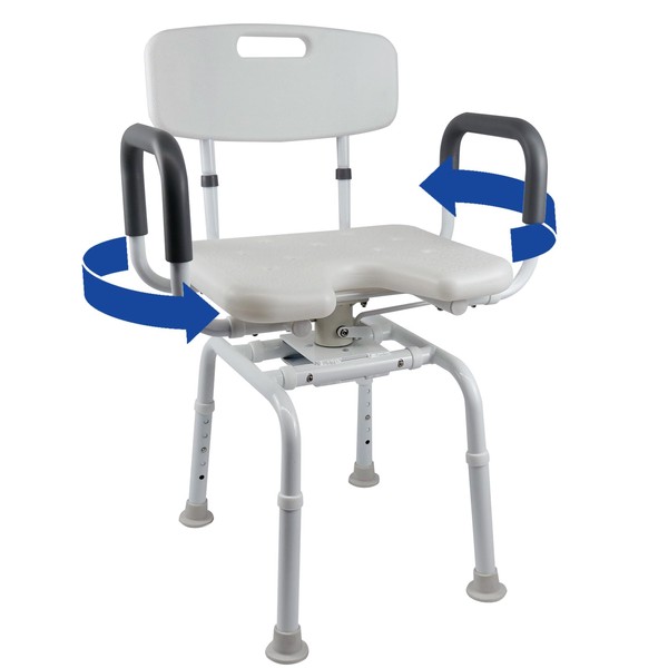 JumboTIGER Swivel Shower Chair for Inside Shower, Adjustable Pivoting Bath