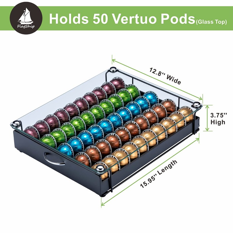 FlagShip for Vertuo Pod Holder Coffee Pod Organizer for Nespresso