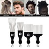 Steel Comb, Professional Hair Styling Comb Anti-Static Afro Comb With