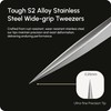 DURI Tough S2 Alloy Stainless Steel Wide-Grip Tweezers Ultra-fine Precision