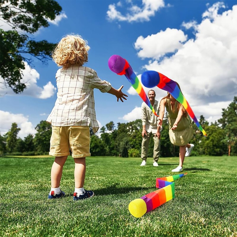 DFsucces Set of 4 Rainbow Toss Fluttery Flying Toss Toy