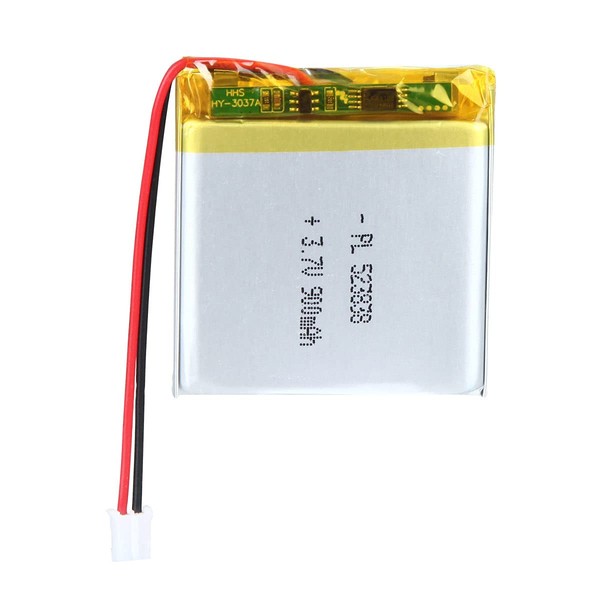 AKZYTUE 3.7V 900mAh 523838 Lipo Battery Rechargeable Lithium Polymer ion Battery Pack with JST Connector