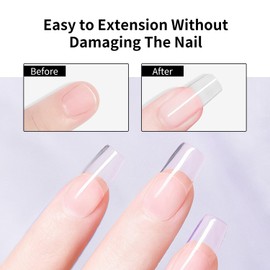 2 bottle Nail Glue Gel, 10ml- Nail Tips Long Lasting Extension Glue for Clear Nail Tips and Clear Press on Nails,Requires U V Lamp for Curing, Suitable for Salon and Home Use