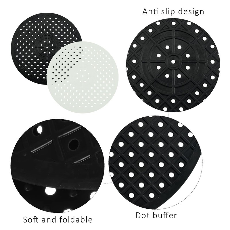 2 Pieces Anti-Slip Sink Mats, Kitchen Dish Draining Mats, Round