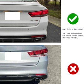 iJDMTOY OE-Spec Red Lens Full LED Rear Bumper Reflector Lights Compatible with Kia 2016-2018 K5 Optima, Function as Tail, Brake, Rear Fog Lamps & Sequential Blink Turn Signal