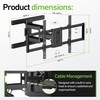 Heavy Duty Dual Arm Articulating TV Wall Mount Bracket for