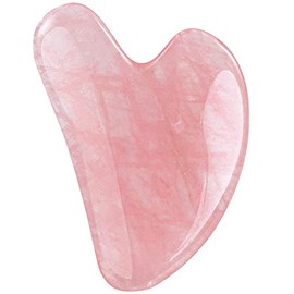 Gua Sha - Herramienta masajeadora de jade de pinzón rosado, herramienta de masaje de raspado de guasha, rodillo de jade para cara, ojos, cuello, cuerp