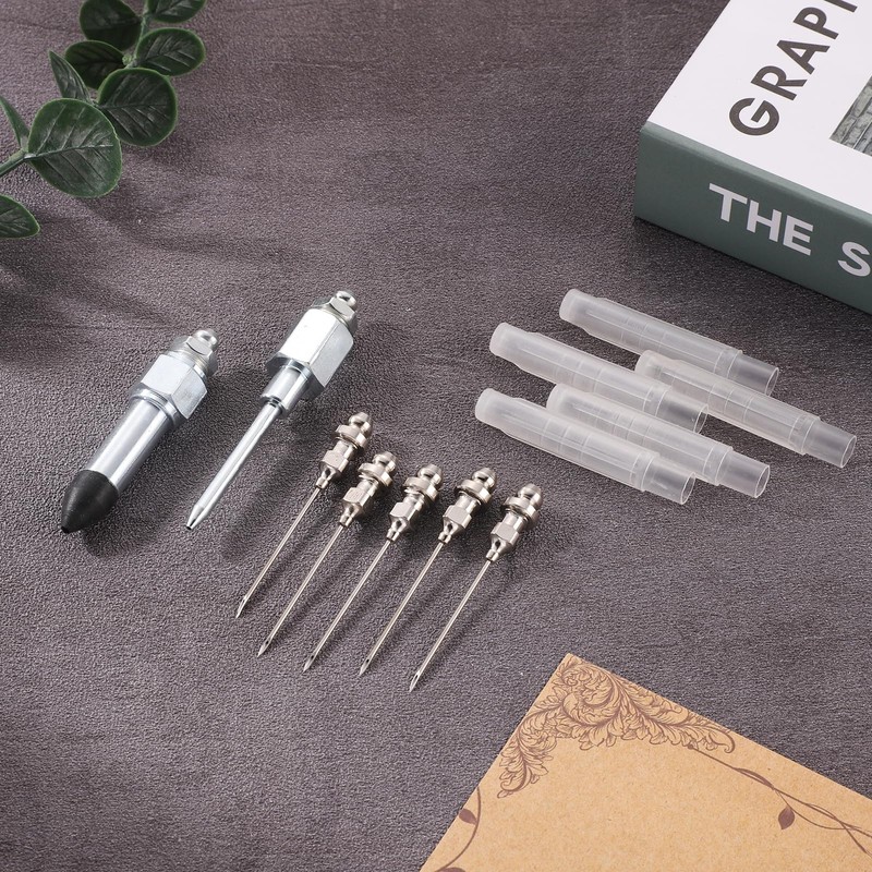 7pcs Grease Gun Needle Accessory Set, Including 5 Grease Needle
