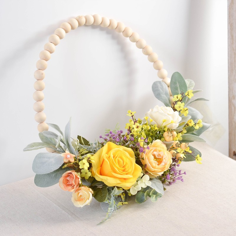 Artificial Garland Wood Pearl Decorative Flower Wreath Tea Garland Home