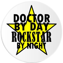 Doctor by Day Rockstar by Night - 100 Pack Circle Stickers 3" x 3"