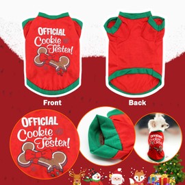 BWOGUE 2 Pack Christmas Dog Shirts for Pet Clothes Soft Breathable Puppy Shirts Printed Pet T-Shirt Puppy Dog Clothes for Small Dogs Cats Christmas Cosplay,S