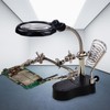 Magnifying Glass Soldering Station LED Lamp Magnifier with Auxiliary Clips