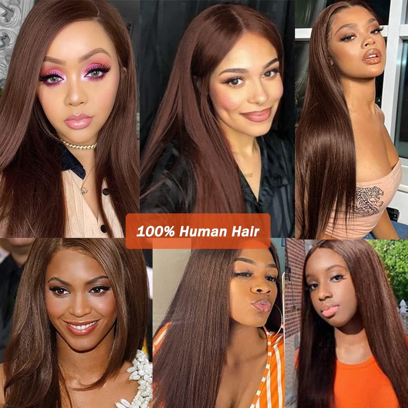 5x5 Chocolate Brown Closure #4 closure straight 18 Inch