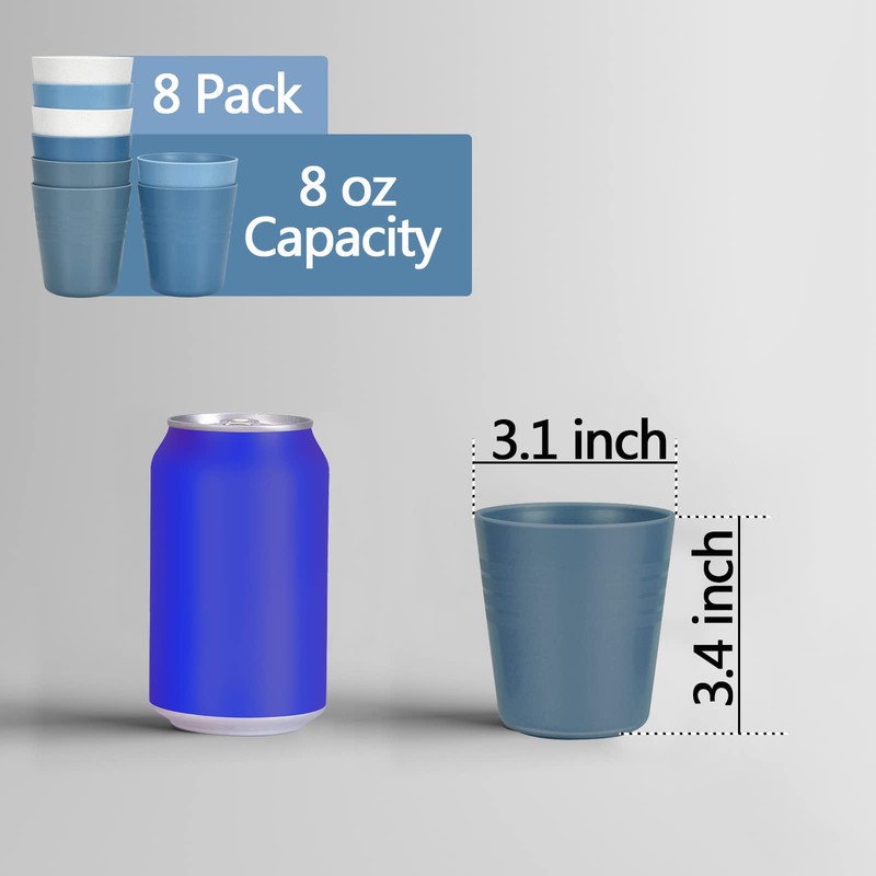 Homestockplus 8 Ounce Small Tumbler Cups,Unbreakable Drinking Cups Microwave and