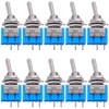 Taiss 10PCS SPST Mini Toggle Switch 2 Pin 2 Position