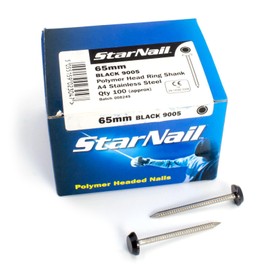 4.8mm Rapierstar StarNail Polymer Headed Nails - 65mm, Black