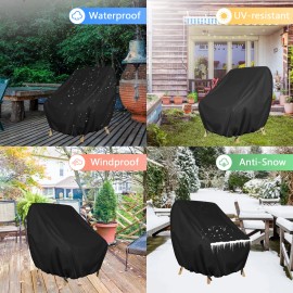 HarborFlow 2Pcs 420D Outdoor Chair Covers Lawn/Patio Furniture Covers 38'' x 35'' x 29''
