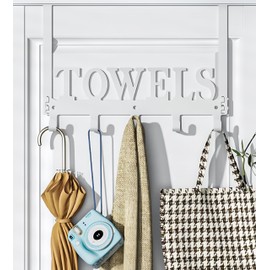 Gerhannery Over Door Hanger, Heavy Duty Over Door Hooks Over Door Coat Hook, Space Saving Over The Door Hangers for Bedrooms, Rust Resistance Door Hooks for Bathrooms Bedrooms Cupboards (White)