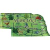 Flagline Nebraska - Acrylic State Map Refrigerator Magnet