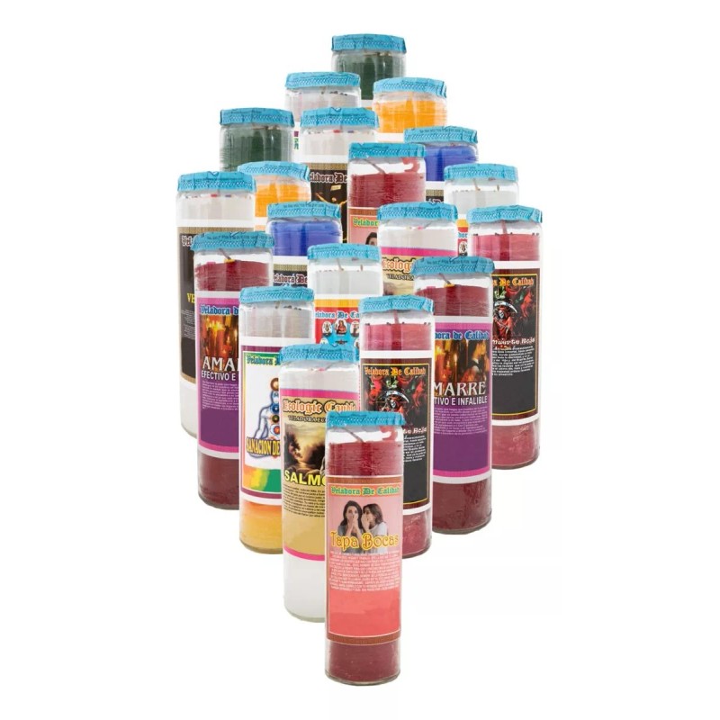 CEB 12 Veladoras Esotéricas Preparadas De Parafina Pura C/aroma