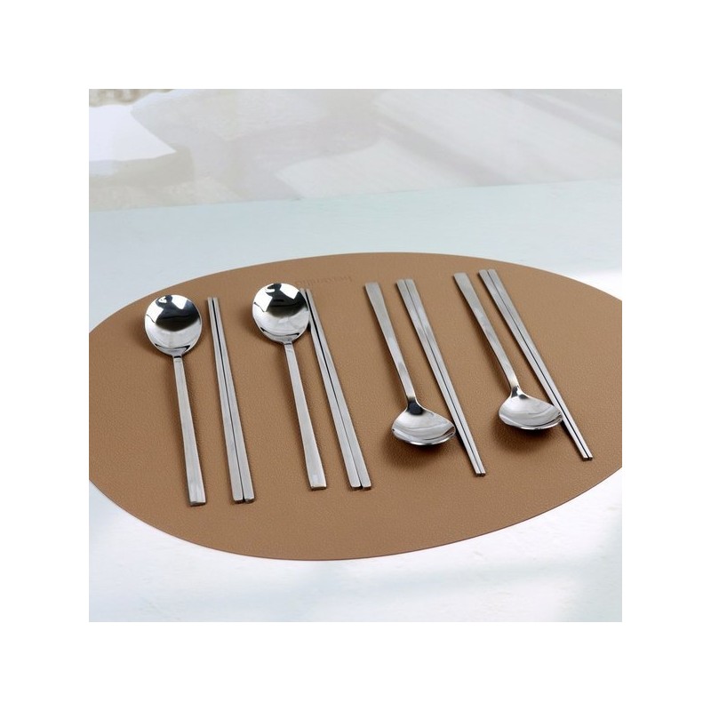 Queensense Stainless Steel Cutlery Set 10-Person Charming Plain Home Commercial