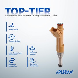 APLEDAX Fuel Injector 4pcs Set For/TOYOTA Corolla 2009-2015, XRS 2009-2013 2.4L For/MATRIX 1.8L 2009-2012, For/SCION xD 2008-2009 Repalcement 23250-0T010, 322-50202, FJ1068, 23250-0T020