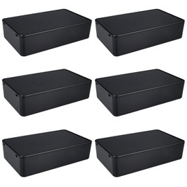 GTIWUNG ABS Plastic Electrical Project Box Enclosure Case Junction Box Junction Box ABS Waterproof Box Pack of 6 Black 100x60x25mm