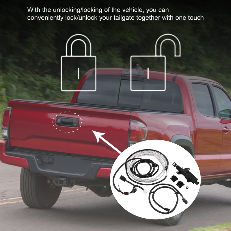 DICMIC Power Tailgate Bed Remote Lock Assembly Kit Compatible with
