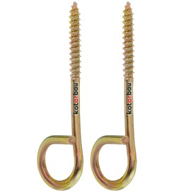 KOTARBAU® Set of 2 Swing Hooks M8 Wood Thread Wood Screw Swing Bar Ceiling Hooks for Hanging Chairs, Hammocks, Screwing in Safety Swing Hooks, Yellow