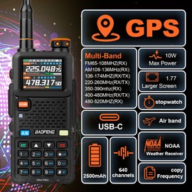 Baofeng UV-5R Ham Radio Long Range 8 Watt with Tactical Antenna & TIDRADIO Wireless Programmer 3800mAh Battery Dual Band USB Rechargerable