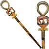 African Wood Decorative Walking Stick (Hand Made in Kenya) (Giraffe/Lion)