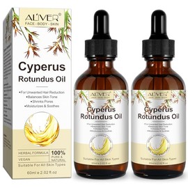 Cyperus Rotundus Oil - 100% Natural Cyperus Rotundus Oil for Hair Removal, Moisturising & Soothing, Pore Refining, Vegan Cyperus Oil Hair Removal 60 ml x 2 Packs