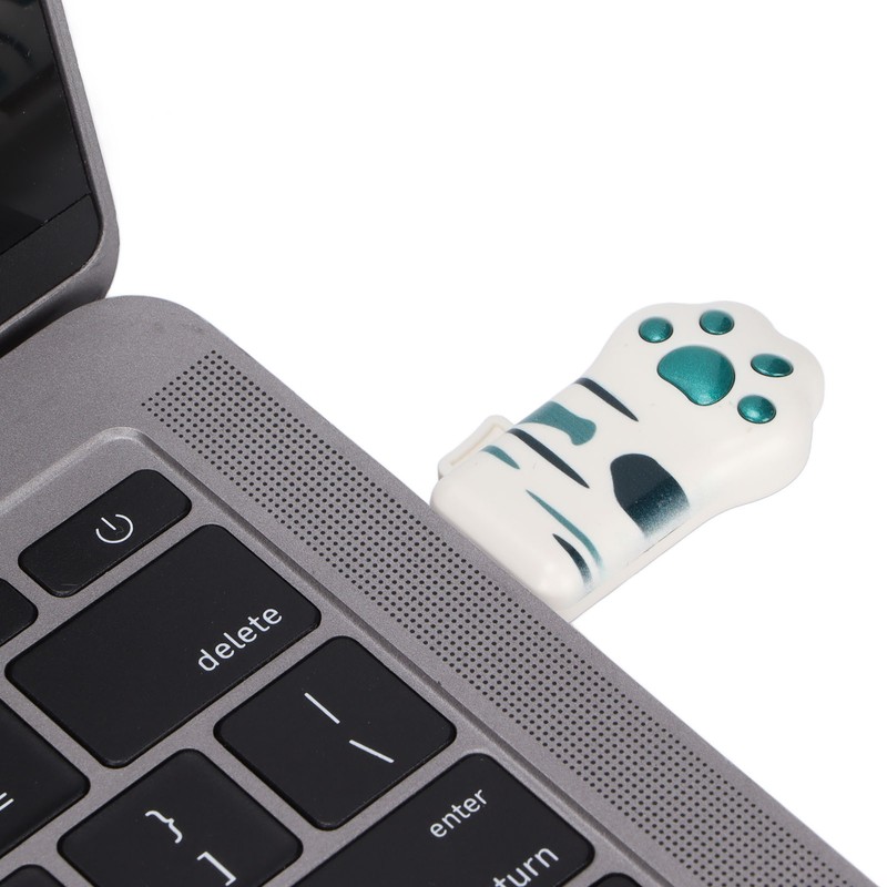 Memory Stick Olive Green Tabby Pattern Cat Paw Shape USB
