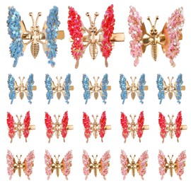18Pcs Butterfly Hair Clips for Women Colorful Butterfly Hair Accessories Cute Hair Barrettes Aesthetic Shiny Butterflies Claw Clips for Women Thick or Thin Hair Headwear Gifts for Party Decor