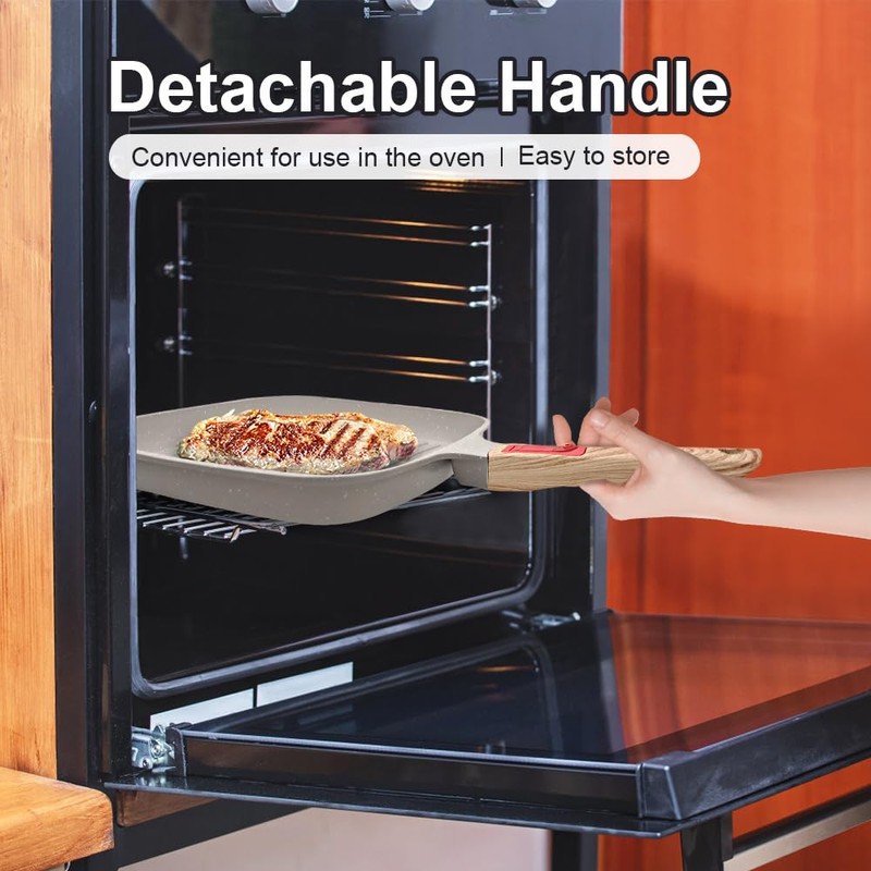 RANX INGST Griddle Pan with Lid, 10 Inch Cast Aluminium