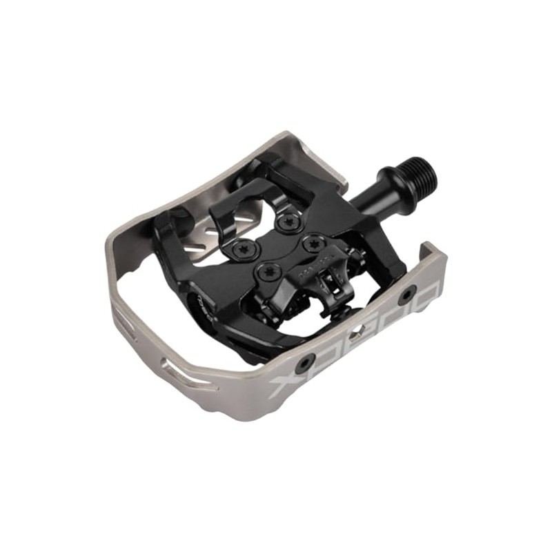 Xpedo Unisex – Erwachsene Clipless Milo Pedal, Schwarz/Silber, 9/16"