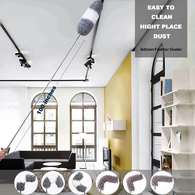 Adbzen Duster Household Cleaning Supplies Kit 16pcs Microfiber Feather Duster