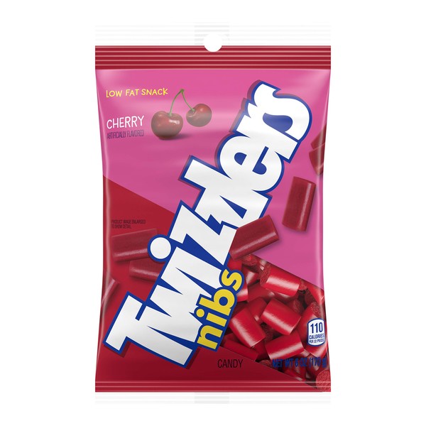 TWIZZLERS NIBS Cherry Flavored Chewy Candy, Bulk, 6 oz Bag (12 Count)