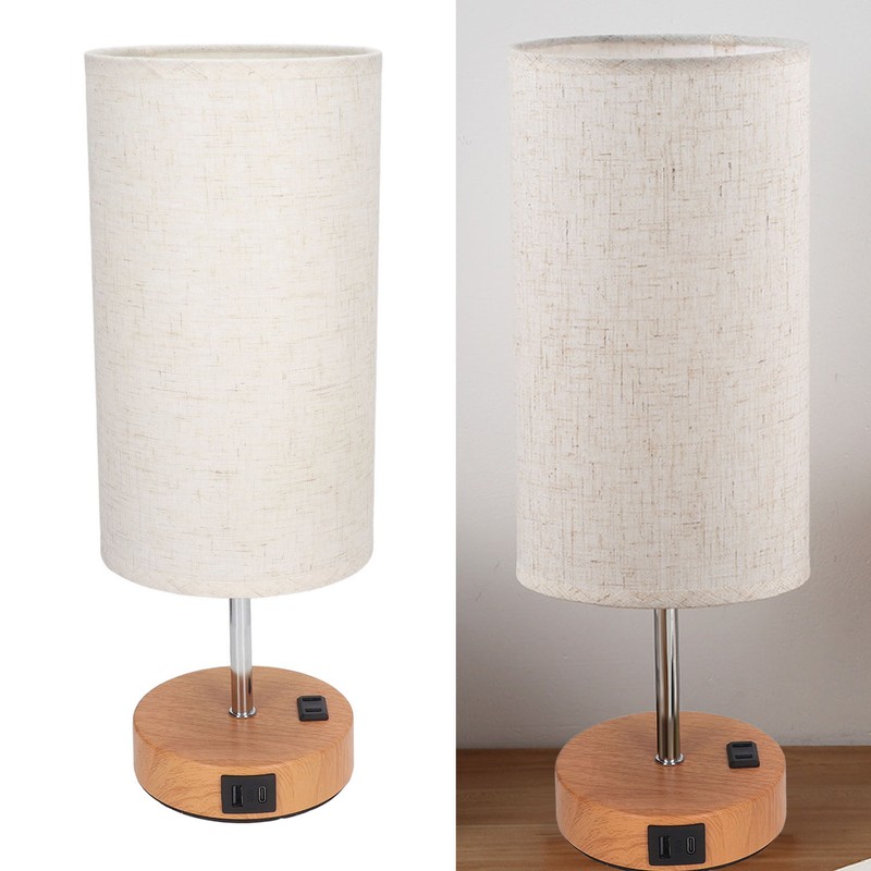 Touch Control Table Lamp Metal and Cloth USB Charging Three