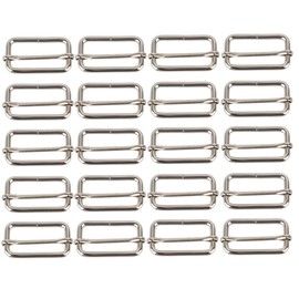 BQLZR, Metallschnallen mit Schiebedorn, 38 mm, 20 Stück, N08437, Silber/Schwarz, 13.2 x 7.6 x 4.8 cm