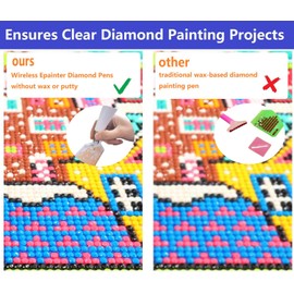 ModWgGuo Wireless Diamond Painting Pen with Suction Vacuum Pump for Adult, Electric Diamond Art Pen for Adult, Diamond Painting Accessories Tools Without Wax(White)