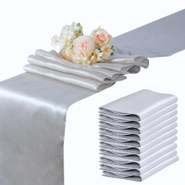 Silver Satin Table Runners 10 Pack Silver Table Runner 12