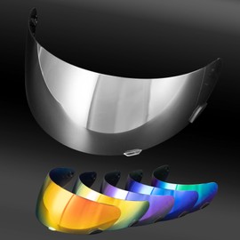 psler Qualifier Visor- Qualifier Helmet Visor Motorcycle Face Shield Accessories Replacement for Bell Qualifier/Star/Vortex/RS-1/Revolver,Silver-Mirror