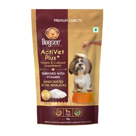 Dogsee ActiVet Plus+ Multivitamin and Calcium Supplement Enriched with Vitamins for Growth of Healthy Dogs | Improves Digestion | Builds Appetite | Food Topper - 0.11 lb