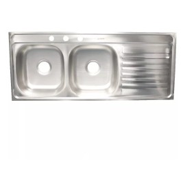 CNX Tarja Doble Cocina Para Empotrar Con Escurridero 120 X 50 Cm