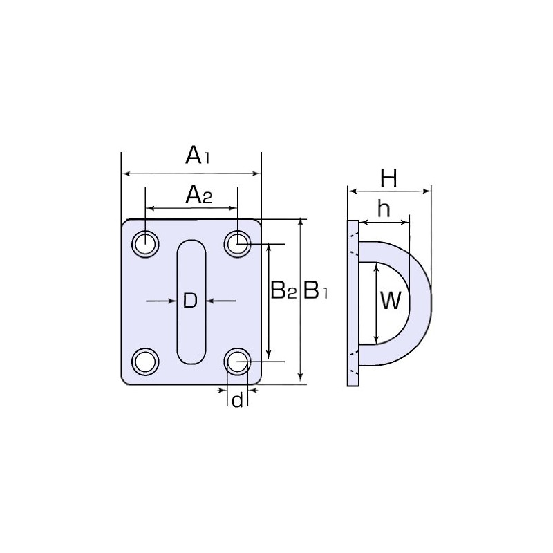 Himejiya IP-8 Stainless Steel Eye Plate #8 Nominal 0.3 inch