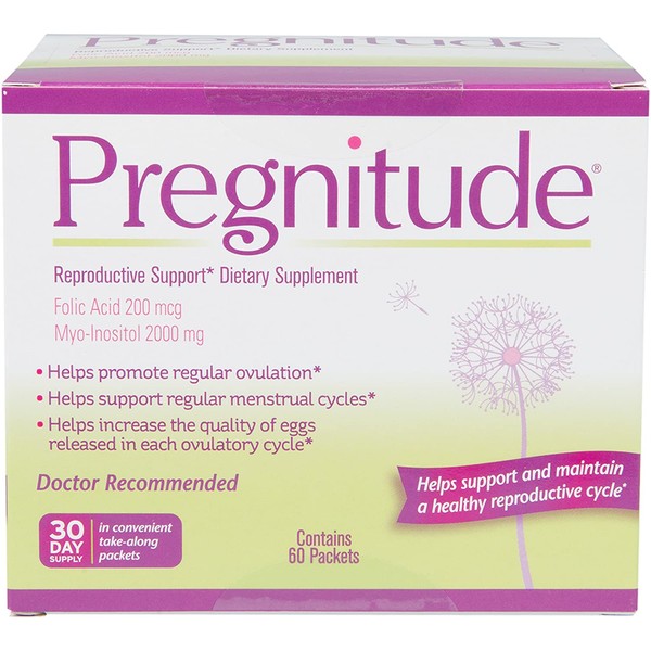 Pregnitude Reproductive Dietary Supplement - 60 Fertility Support Packets - Can Promote Regular Ovulation, Regular Menstrual Cycles, and Increase Quality of Eggs