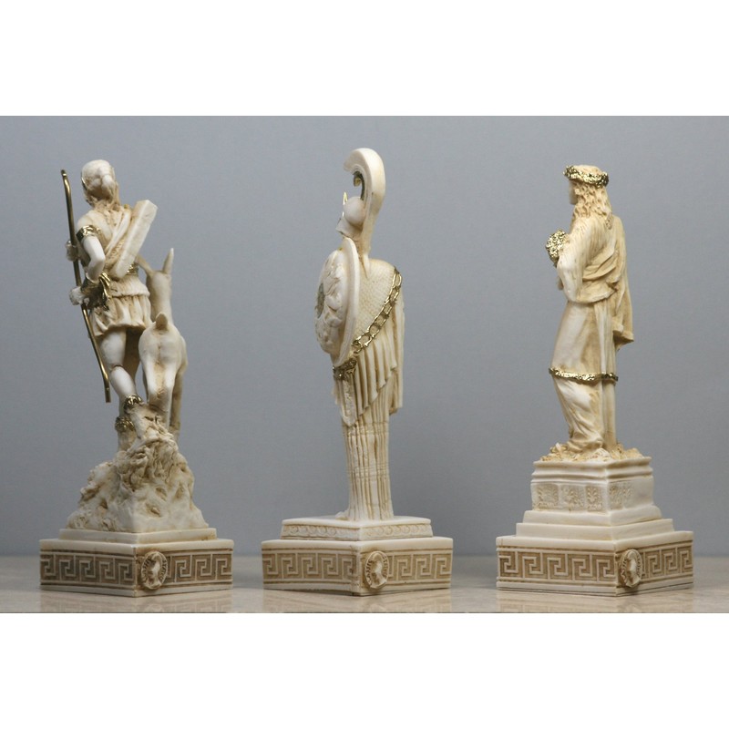 greekartshop Set of 3 Greco-Roman Goddess Artemis Demeter Statue Sculpture