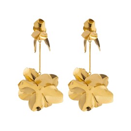 TTPSRY Earrings Women's Flower Drop Earrings Bohemian Large Earrings Long Hanging Double Layer Flower Stud Earrings Jewellery Accessories, Alloy Steel